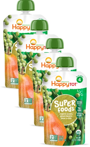 Happy Tot Organic Superfoods Chia 2+ Years Pears Peas & Green Beans