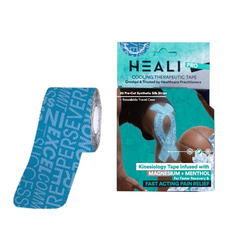 Heali Precut Synthetic Silk Kinesiology Tape For Athletes With Magnesium & Menthol - Blue Inspo