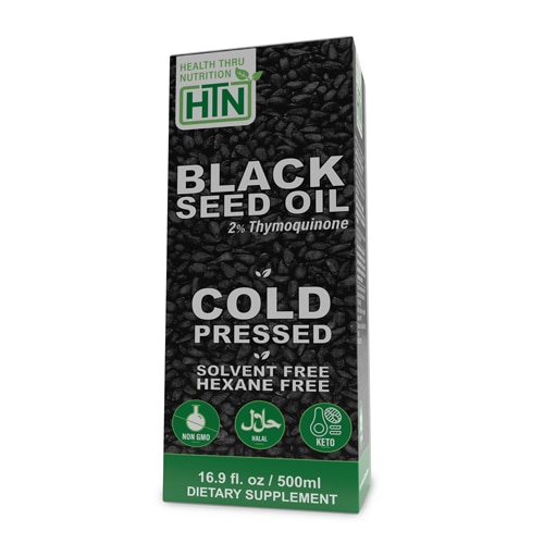 Health Thru Nutrition Black Seed Oil Liquid 2% TQ Cold Pressed Non-GMO