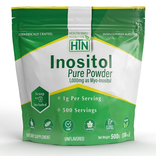 Health Thru Nutrition Inositol Powder 500g Pure Powder as Myo-Inositol