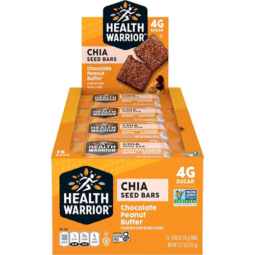 Health Warrior Chia Bars Gluten Free Vegan Chocolate Peanut Butter