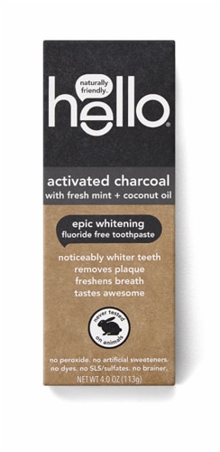 Hello Activated Charcoal Whitening Fluoride Free Toothpaste