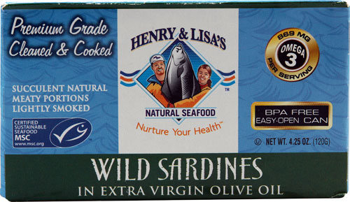 Henry & Lisa's Natural Seafood Wild Sardines Extra Virgin Olive Oil