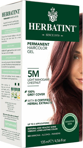 Herbatint Permanent Hair Color Gel 5M Light Mahogany Chestnut