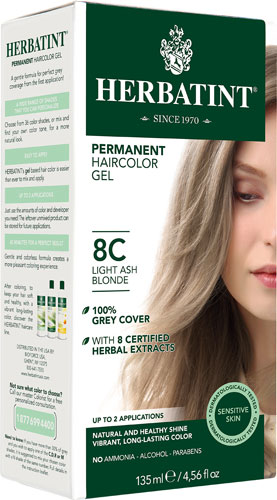 Herbatint Permanent Hair Color Gel 8C Light Ash Blonde