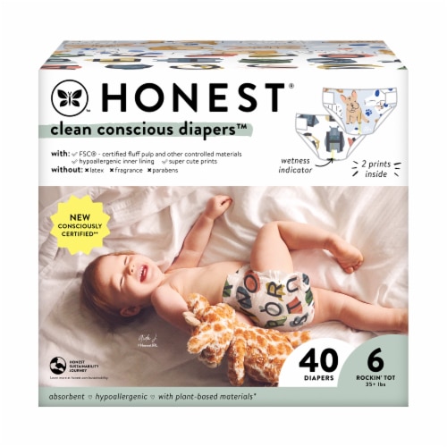 Honest Clean Conscious Diapers All the Letters + Its a Pawty 40 Diapers