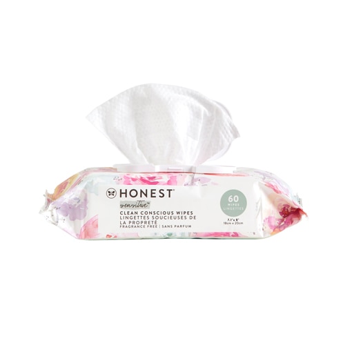 Honest Clean Conscious Wipes Sensitive Rose Blossom Fragrance Free