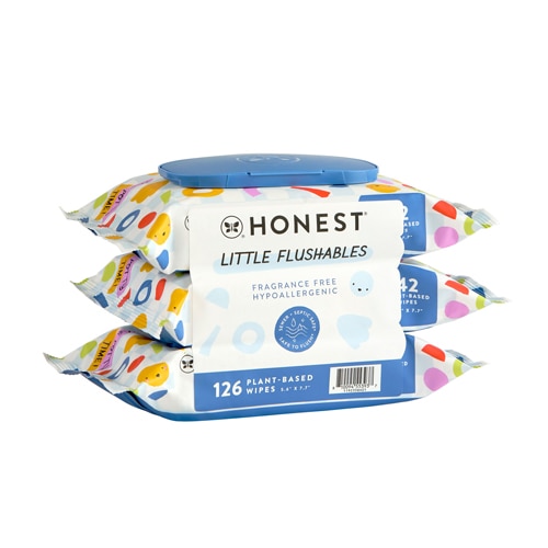 Honest Little Flushables Toddler Wipes Fragrance Free