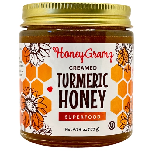 HoneyGramz Gluten Free Non-GMO Creamed Honey Turmeric