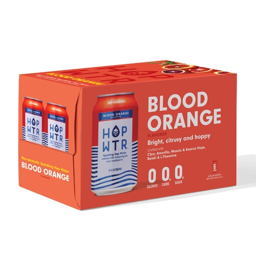 Hop Wtr Non-Alcoholic Sparkling Hop Water Blood Orange