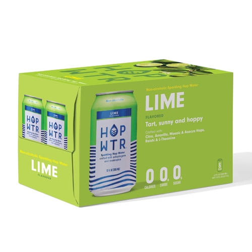 Hop Wtr Non-Alcoholic Sparkling Hop Water Lime