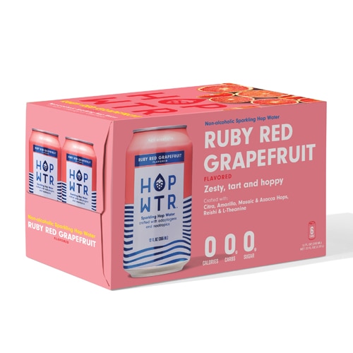 Hop Wtr Non-Alcoholic Sparkling Hop Water Ruby Red Grapefruit