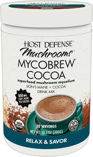 Host Defense Mushrooms MycoBrew Lion's Mane Drink Mix - Canister Cocoa