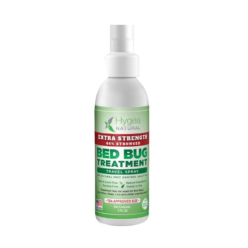 Hygea Natural Bed Bug Spray Non-Toxic Extra Strength Odorless Travel TSA Approved Size