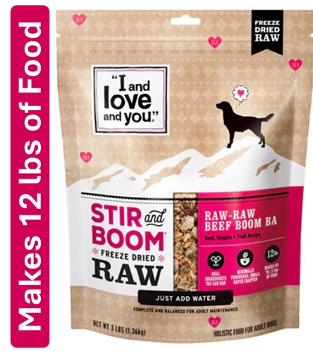 I and Love and You Dog Food Raw Freeze-Dried Makes 12 lbs Beef