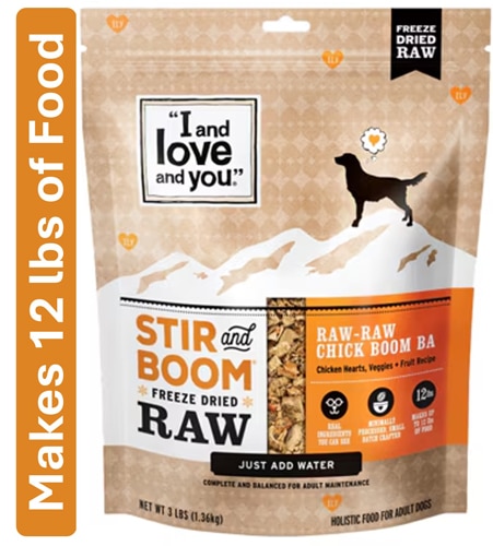 I and Love and You Dog Food Raw Freeze-Dried Makes 12 lbs Chicken