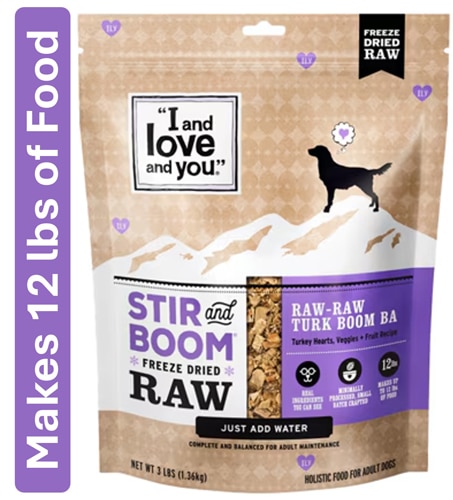 I and Love and You Dog Food Raw Freeze-Dried Makes 12 lbs Turkey