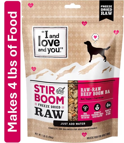 I and Love and You Dog Food Raw Freeze-Dried Makes 4 lbs Beef