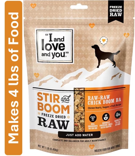 I and Love and You Dog Food Raw Freeze-Dried Makes 4 lbs Chicken