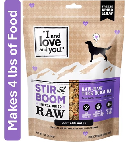 I and Love and You Dog Food Raw Freeze-Dried Makes 4 lbs Turkey