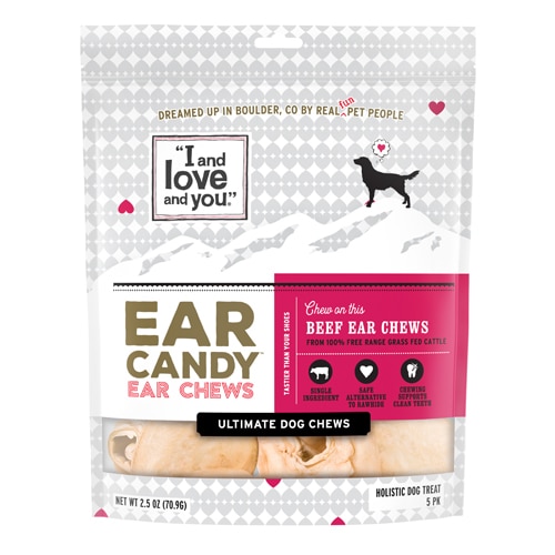 I and Love and You Ear Candy Ear Chews Dog Chew Treat Beef