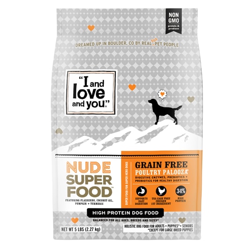 I and Love and You Nude Super Food Dry Dog Food Poultry Palooza