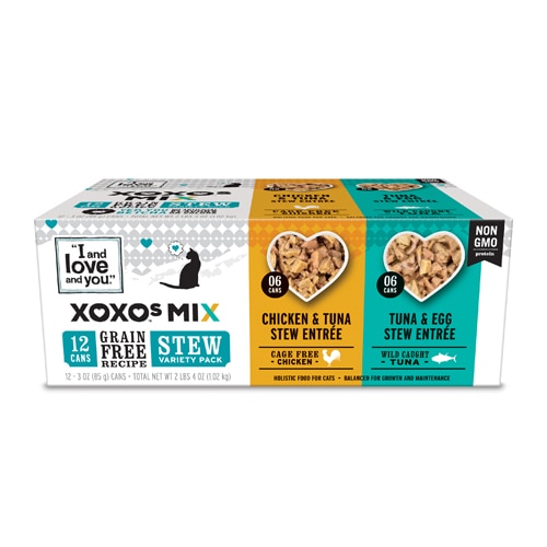 I and Love and You XOXOs Mix Wet Cat Food Variety Pack Chicken & Tuna Stew