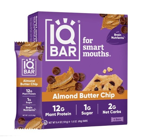 IQBAR Brain & Body Bars Almond Butter Chip