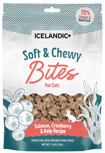Icelandic+ Cat Treat Soft & Chewy Bites Salmon Cranberry & Kelp