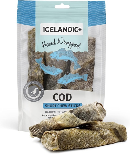 Icelandic+ Hand Wrapped Cod Short Chew Stick Dog Treat