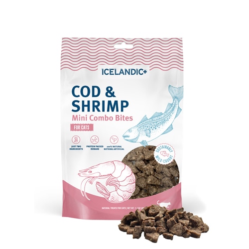 Icelandic+ Mini Combo Bites Crunchy Cat Treats Cod & Shrimp