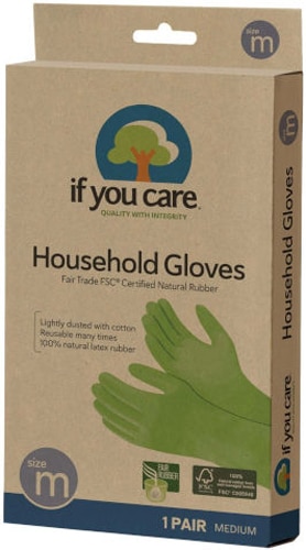 If You Care Household Gloves Latex Lightly Dusted with Cotton Medium