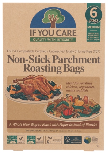 If You Care Non-Stick Parchment Roasting Bags - 6 Bags - Medium