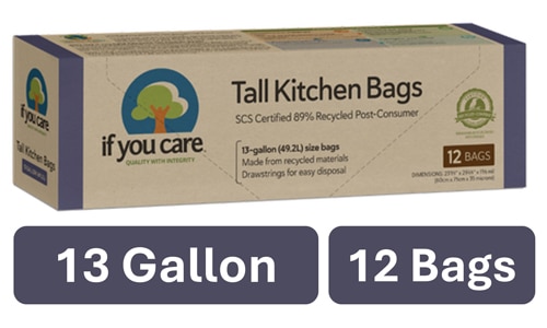 If You Care Tall Kitchen Bags with Drawstrings 13 Gallon