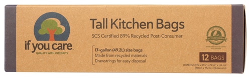 If You Care Tall Kitchen Bags with Handles 13 Gallon