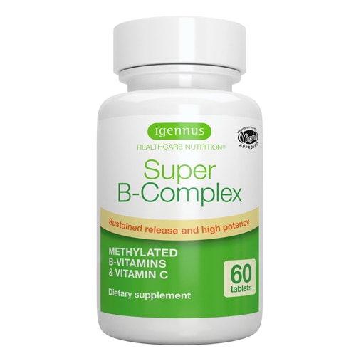 Igennus Super B-Complex – Methylated with Methylfolate & Vit C - Slow Release & Potent