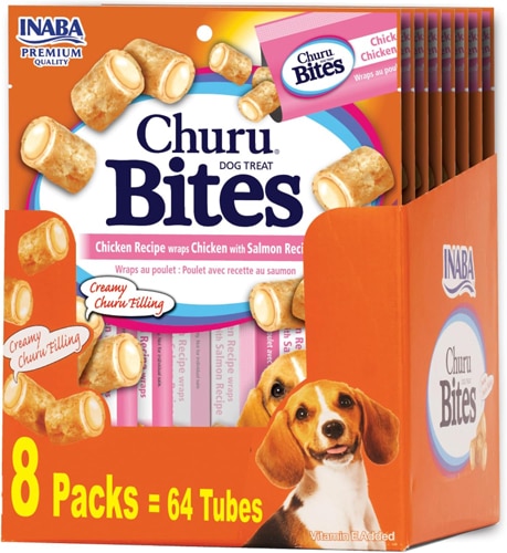 Inaba Churu Dog Bites Grain Free Wraps - 64 Tubes Chicken Recipe