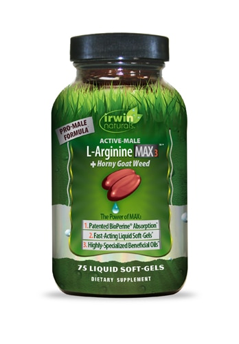 Irwin Naturals Active-Male L-Arginine Max3 + Horny Goat Weed