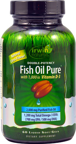 Irwin Naturals Double Potency Fish Oil Pure Natural Citrus