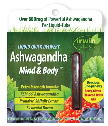 Irwin Naturals Liquid Quick-Delivery Ashwagandha Mind & Body Berry-Citrus