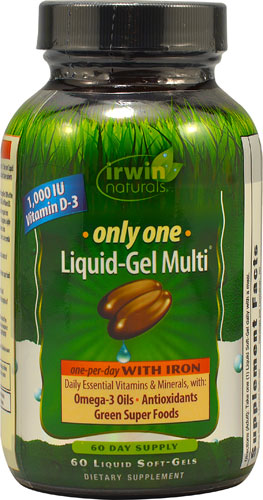 Irwin Naturals Only One Liquid-Gel Multi With Iron