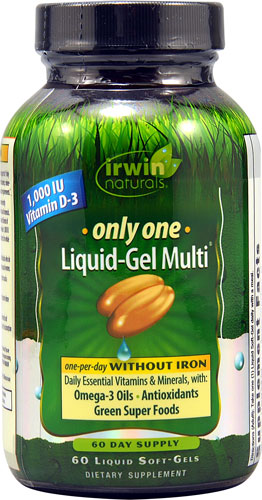 Irwin Naturals Only One Liquid-Gel Multi Without Iron