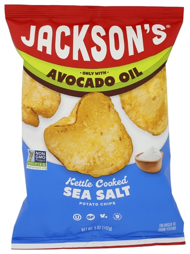 Jackson's Kettle Cooked Potato Chips Only with Avocado Oil Sea Salt