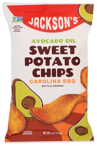 Jackson's Non-GMO Sweet Potato Chips Made With Avocado Oil Carolina BBQ