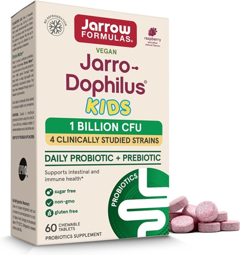 Jarrow Formulas Kids Jarro-Dophilus Probiotic + Prebiotic Natural Raspberry