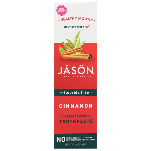 Jason Healthy Mouth Tartar Control Toothpaste Fluoride Free Cinnamon