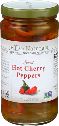 Jeff's Naturals Sliced Hot Cherry Peppers