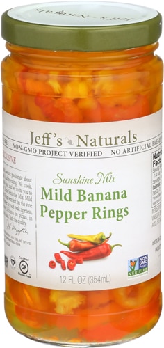 Jeff's Naturals Sunshine Mix Mild Banana Pepper Rings