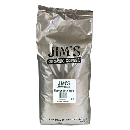 Jim's Organic Coffee Dark Roast Whole Bean Espresso Jimbo