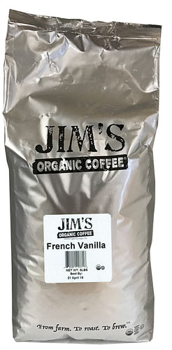 Jim's Organic Coffee Whole Bean French Vanilla